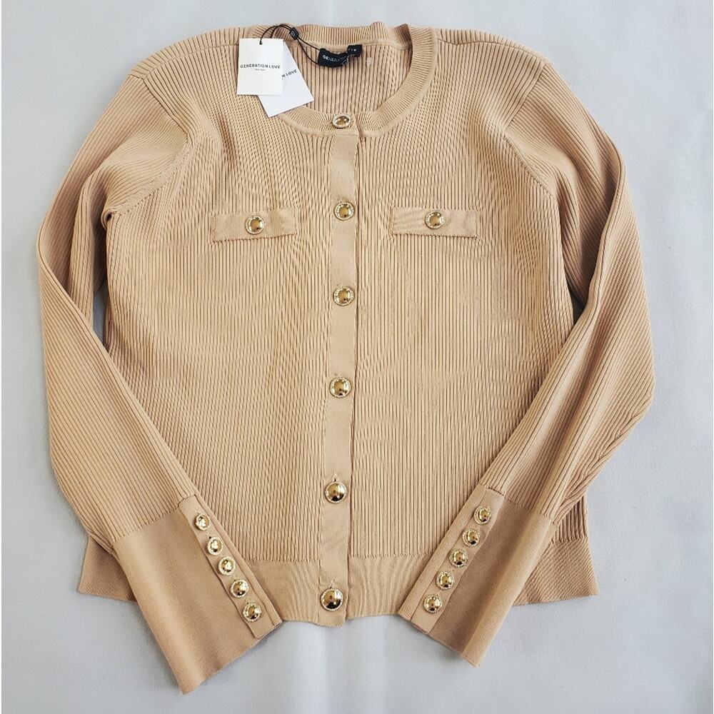 NWT$298 Generation Love Pennie Rib-Knit Cardigan Sweater Sz XL - Picture 9 of 16